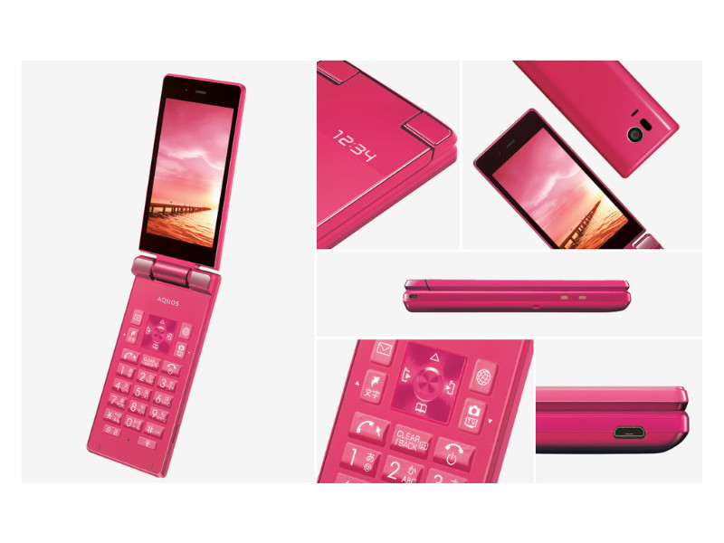 SHARP 501SH AQUOS KEITAI RED ANDROID FLIP PHONE 3.4In UNLOCKED JAPAN NEW