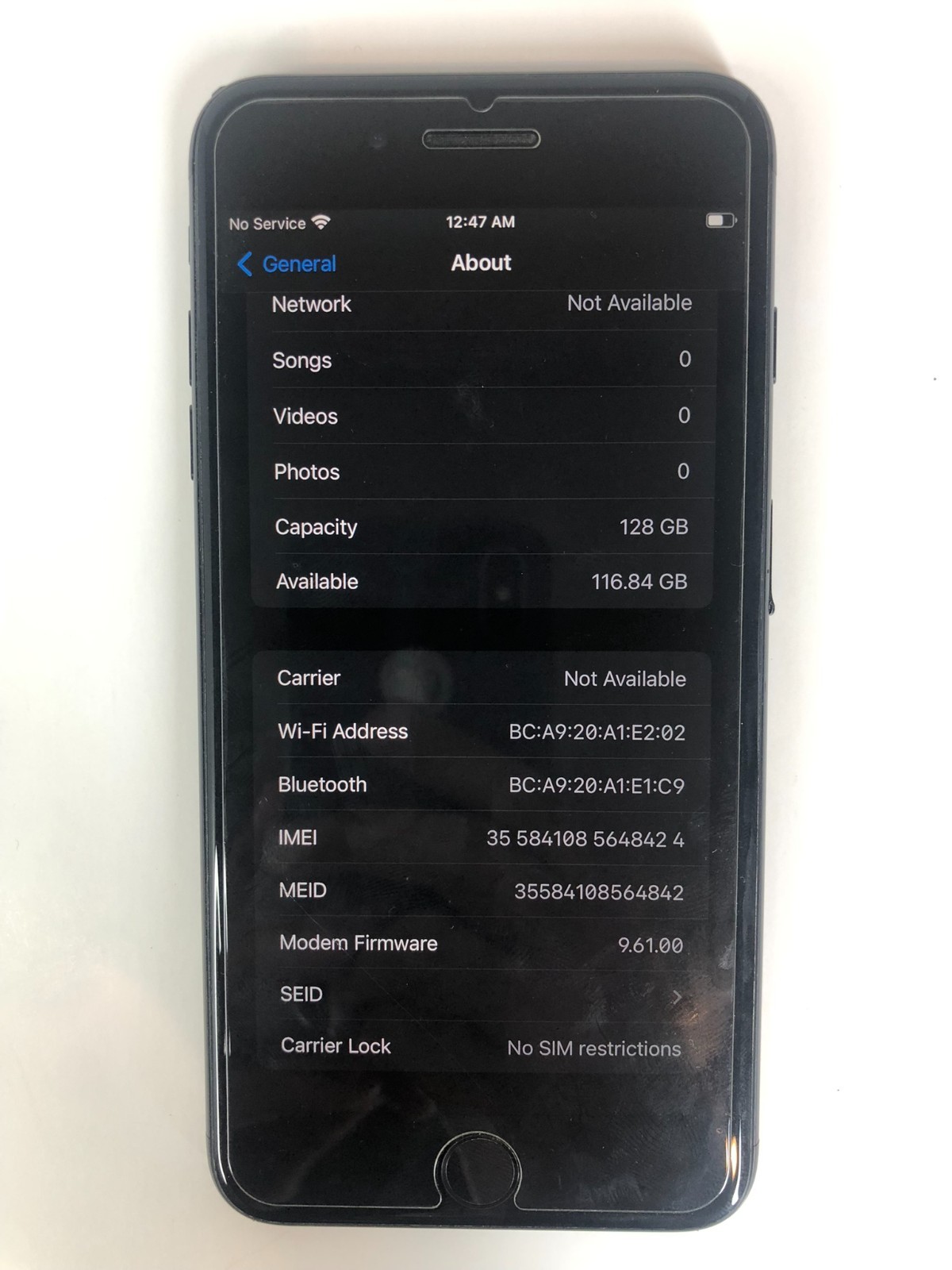 Apple iPhone 7 Plus 128GB Matte Black – Unlocked – Fair Condition – 71% Battery
