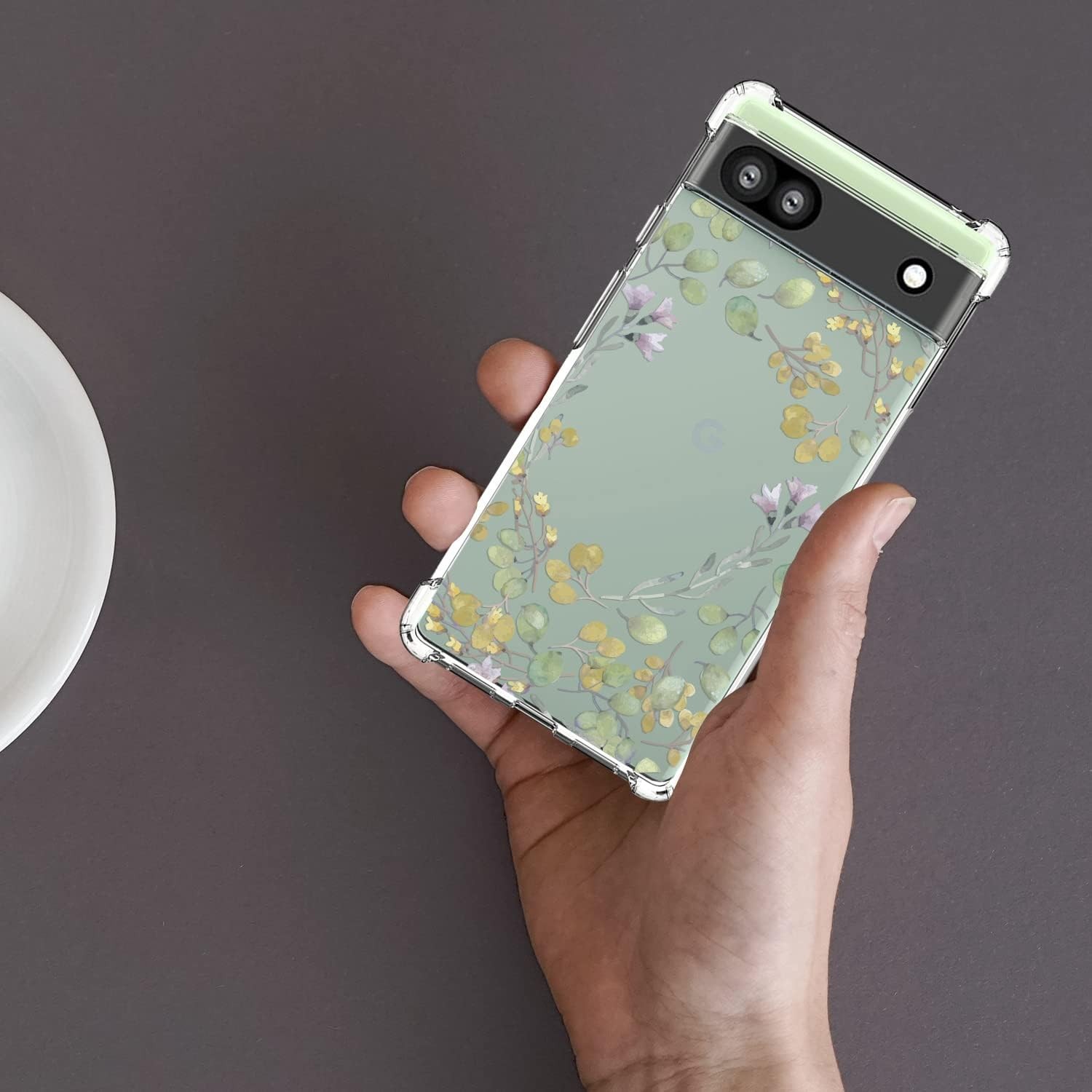Designed for Google Pixel 6a Case Floral, Clear Flower Soft & Flexible Cover
