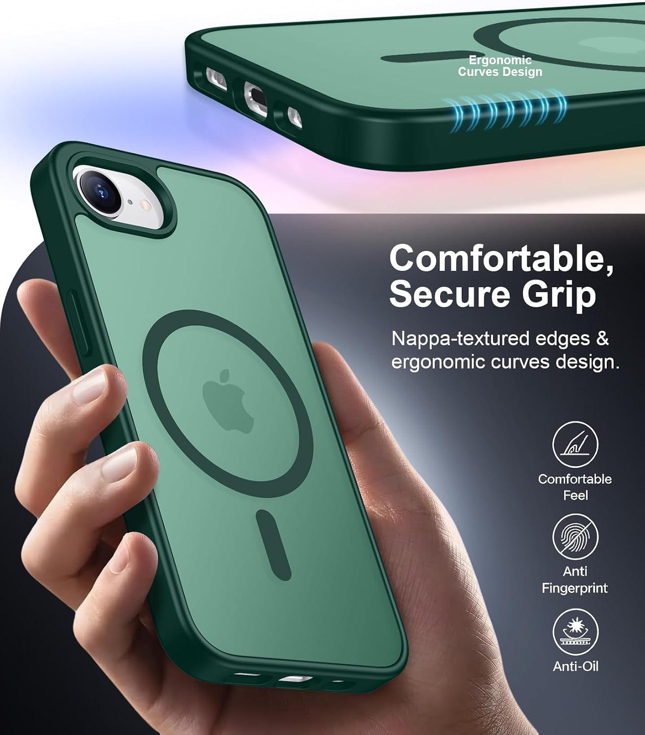 for iPhone 16e Case for iPhone 17e Case, Magnetic Translucent Matte Case, Forest