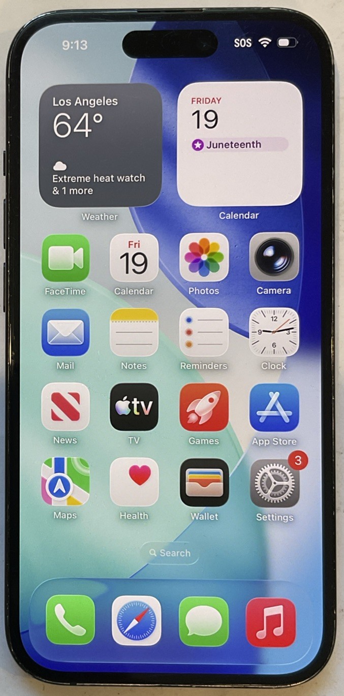 TESTED USED GSM UNLOCKED iPhone 15, 256GB A2846 MTM43LL/A iOS 26.4.1 93% BATTERY