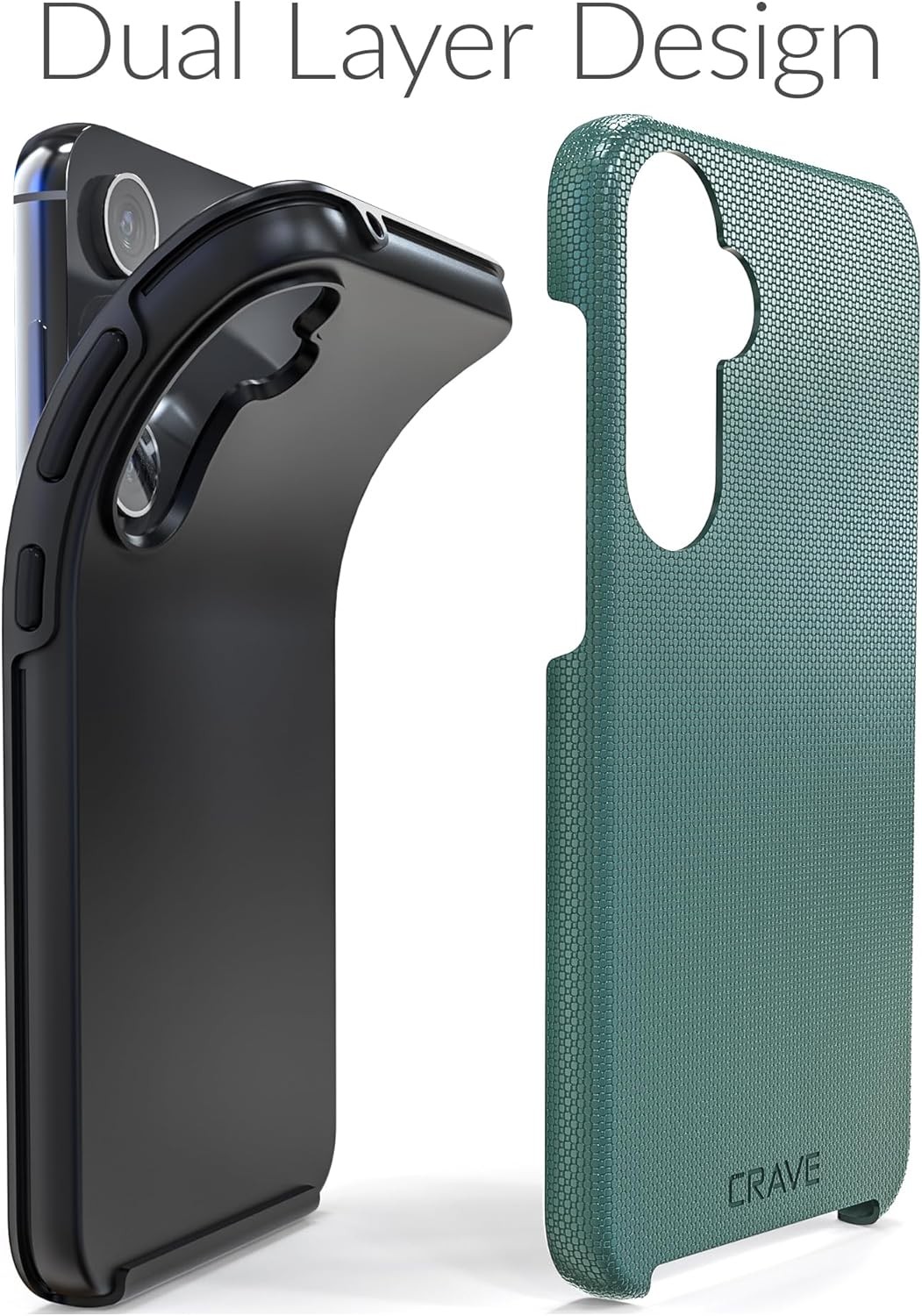 Samsung Galaxy S23 FE Case, Shockproof Protection Dual Layer Case – Forest Green