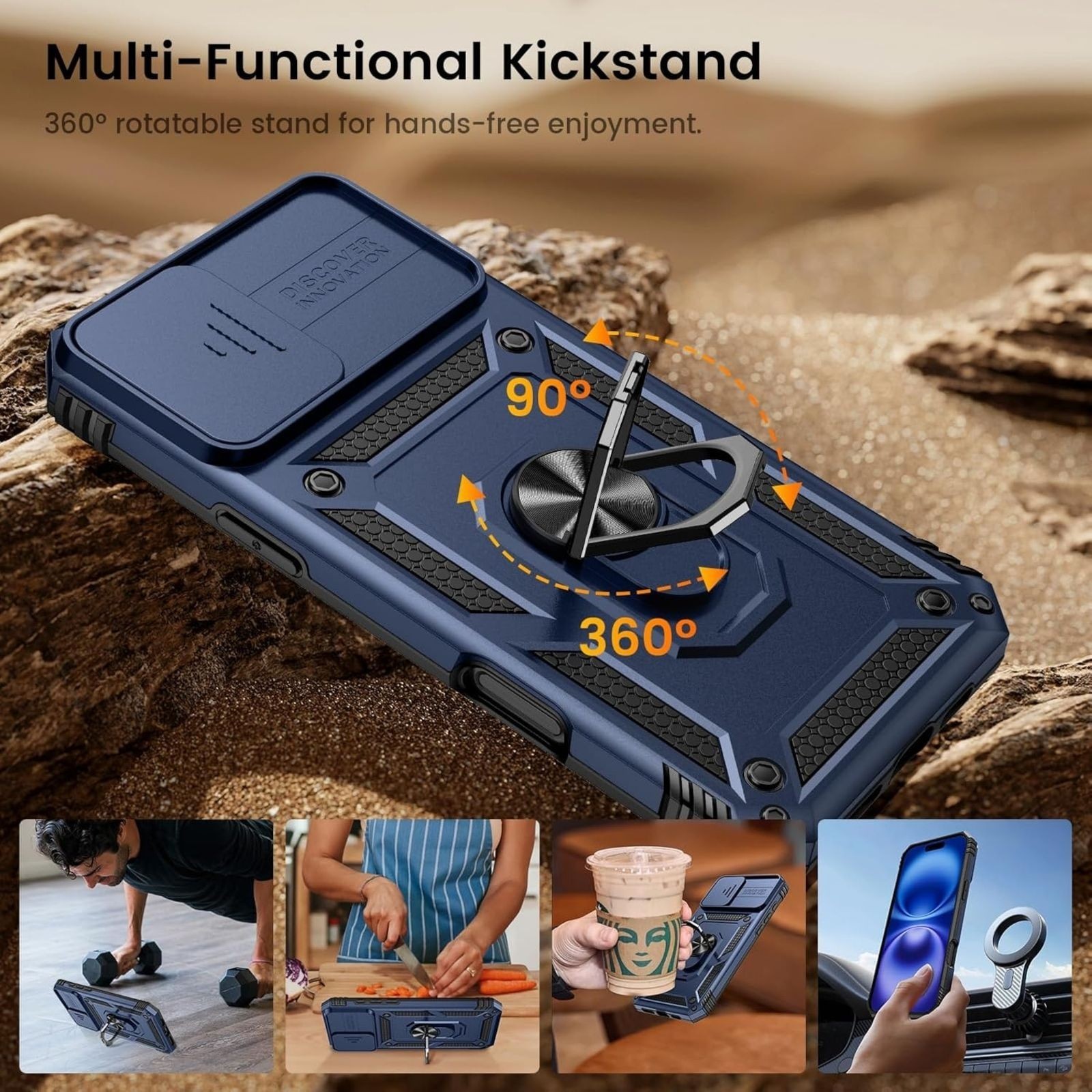 For iPhone 16 Plus Case w/ Heavy Duty Shockproof Rugged Bumper Protection Cover