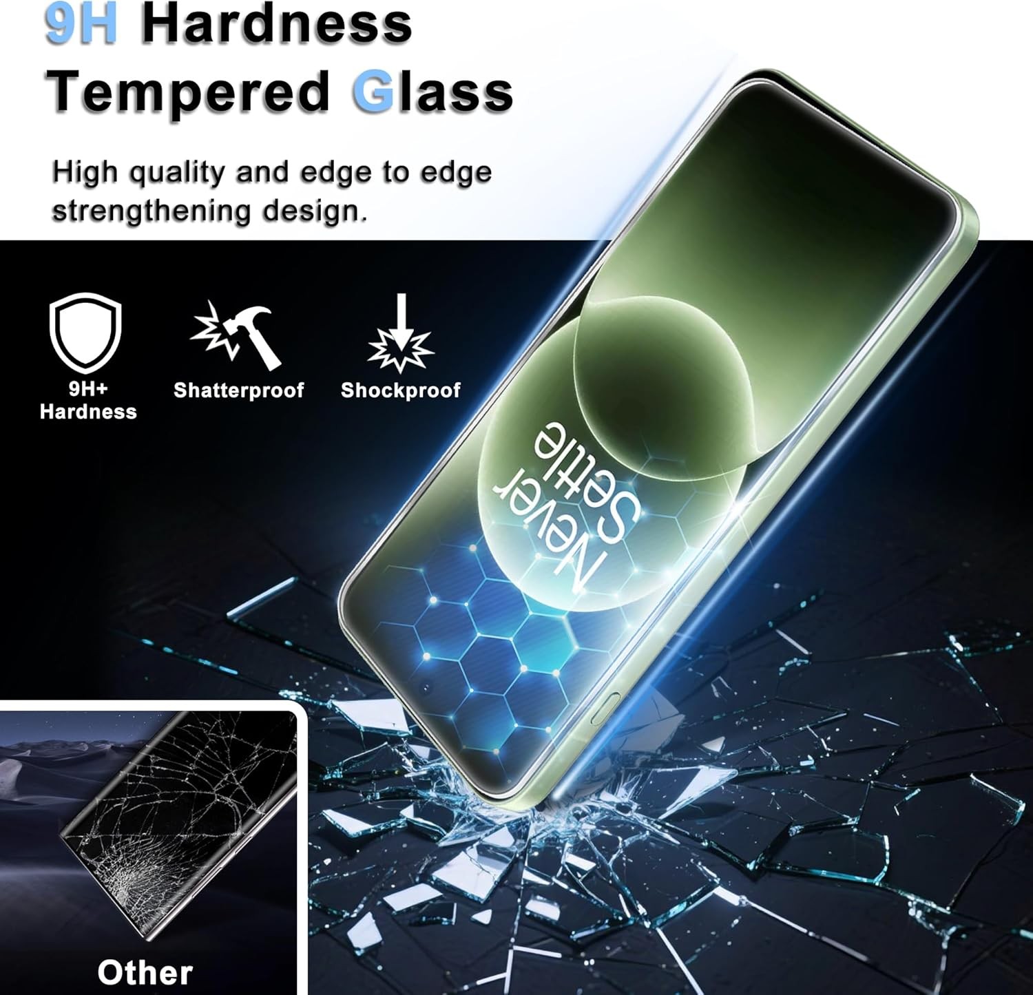 3PCS Screen Protector for Oneplus 15R 6.83 Inch 9H Tempered Glass Case Friendly