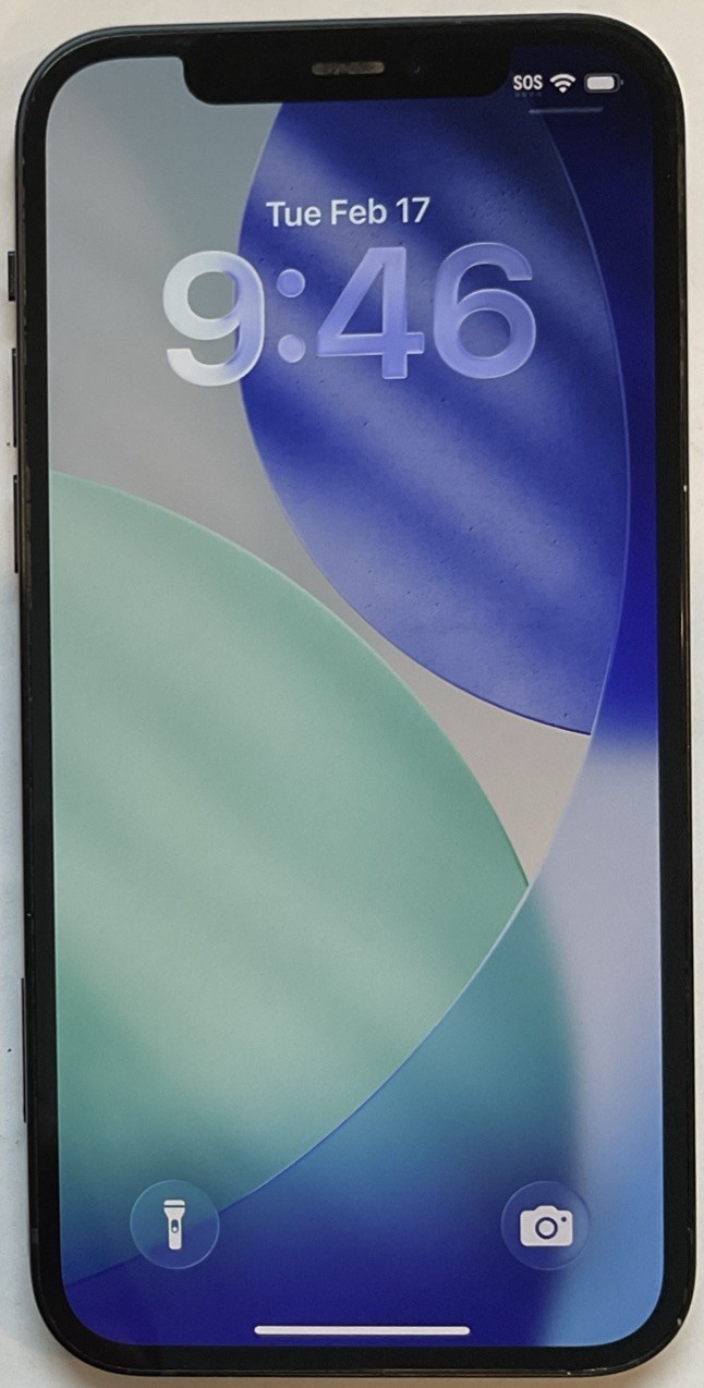 USED BLACK GSM UNLOCKED iPhone 12, 64GB A2172 MGEF3LL/A WITH 87% BATTERY HEALTH
