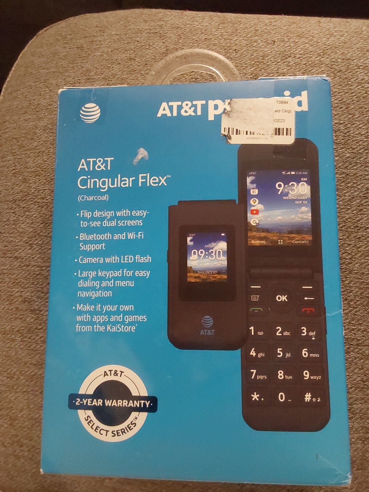 BRAND NEW AT&T Prepaid Cingular Flex 4GB Charcoal EA211101 Flip Phone