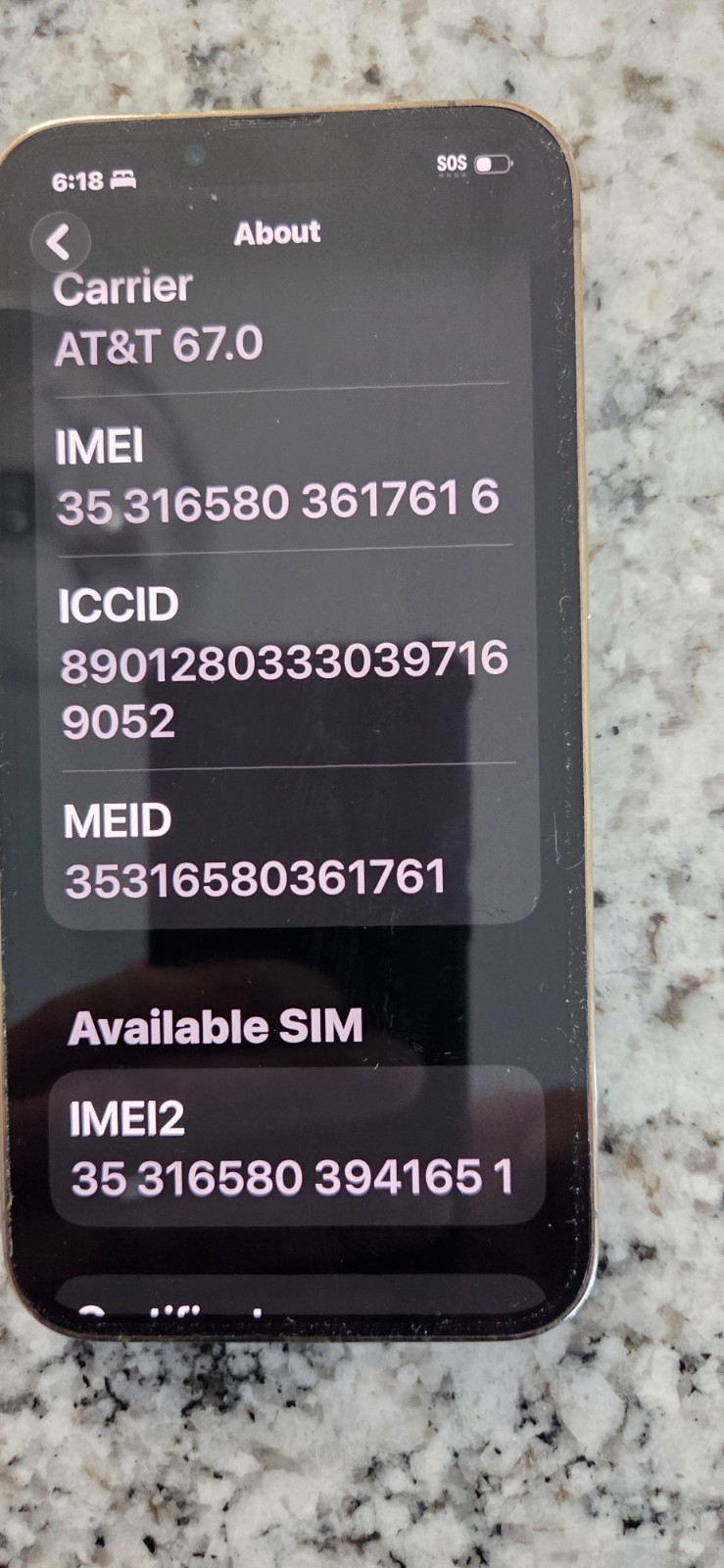 Apple iPhone 13 Pro Max – 256 GB – Beige *Tested* (Unlocked)