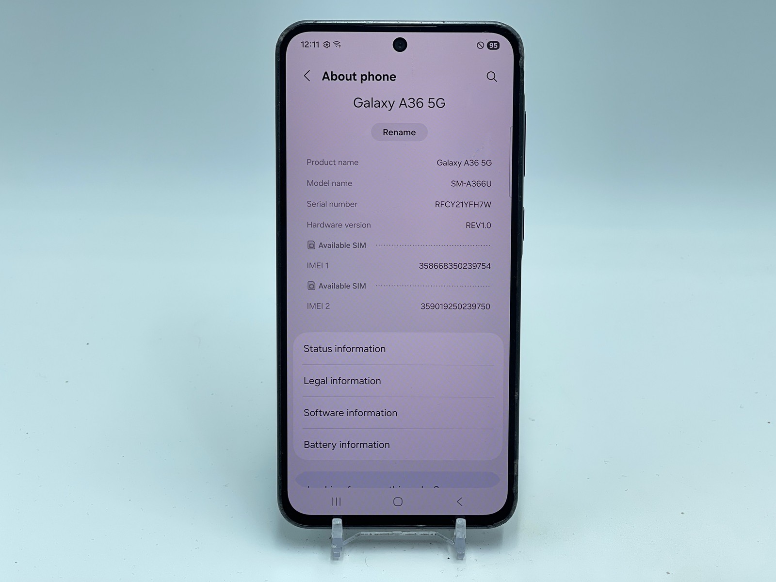 Samsung Galaxy A36 5G 128GB SM-A366U (Spectrum) Black CrkBk, CrkCmr (E-0163)
