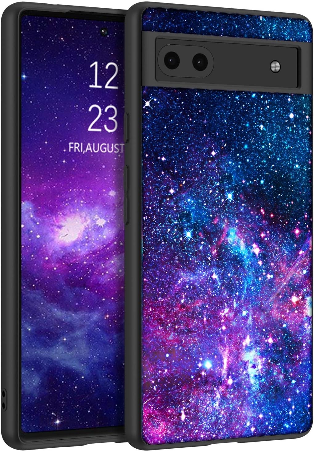 Slim Fit Glow in The Dark Hybrid Case for Pixel 6a, Hard PC Soft TPU Bumper Cove