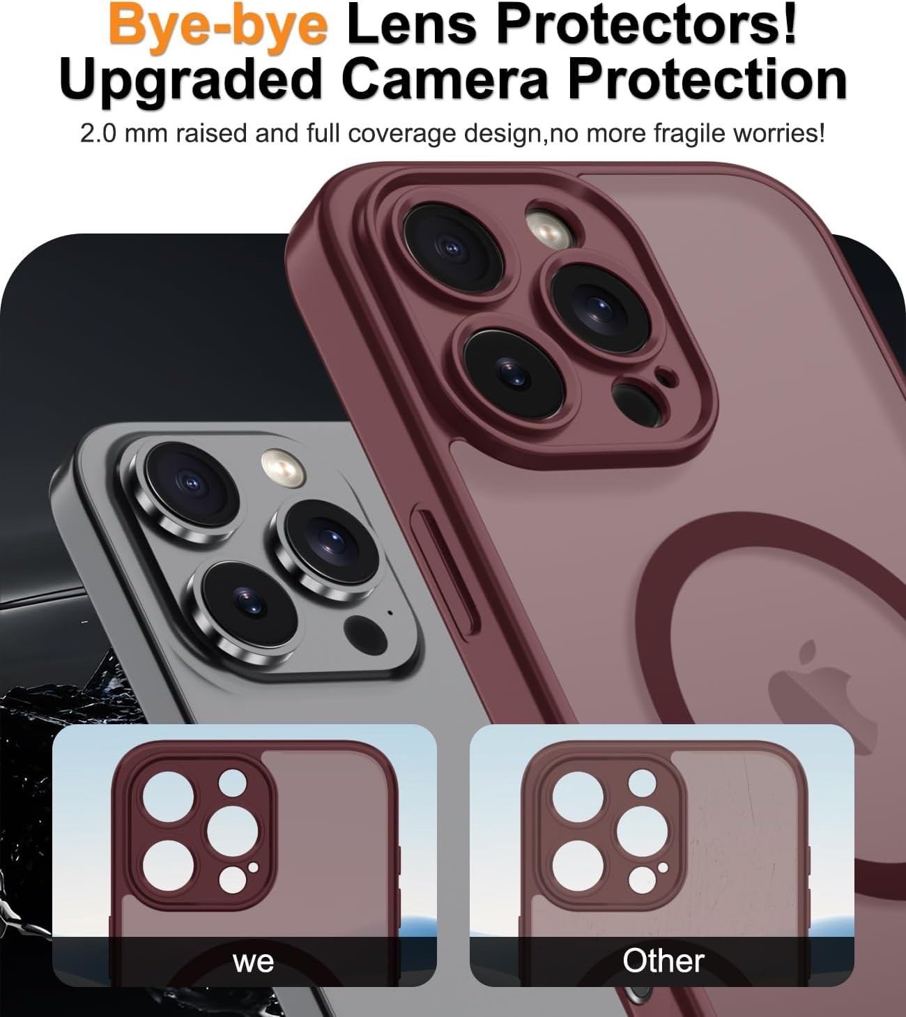 Magnetic for iPhone 16e/17e Case with Screen Protector, Wrist Strap, Deep Blue