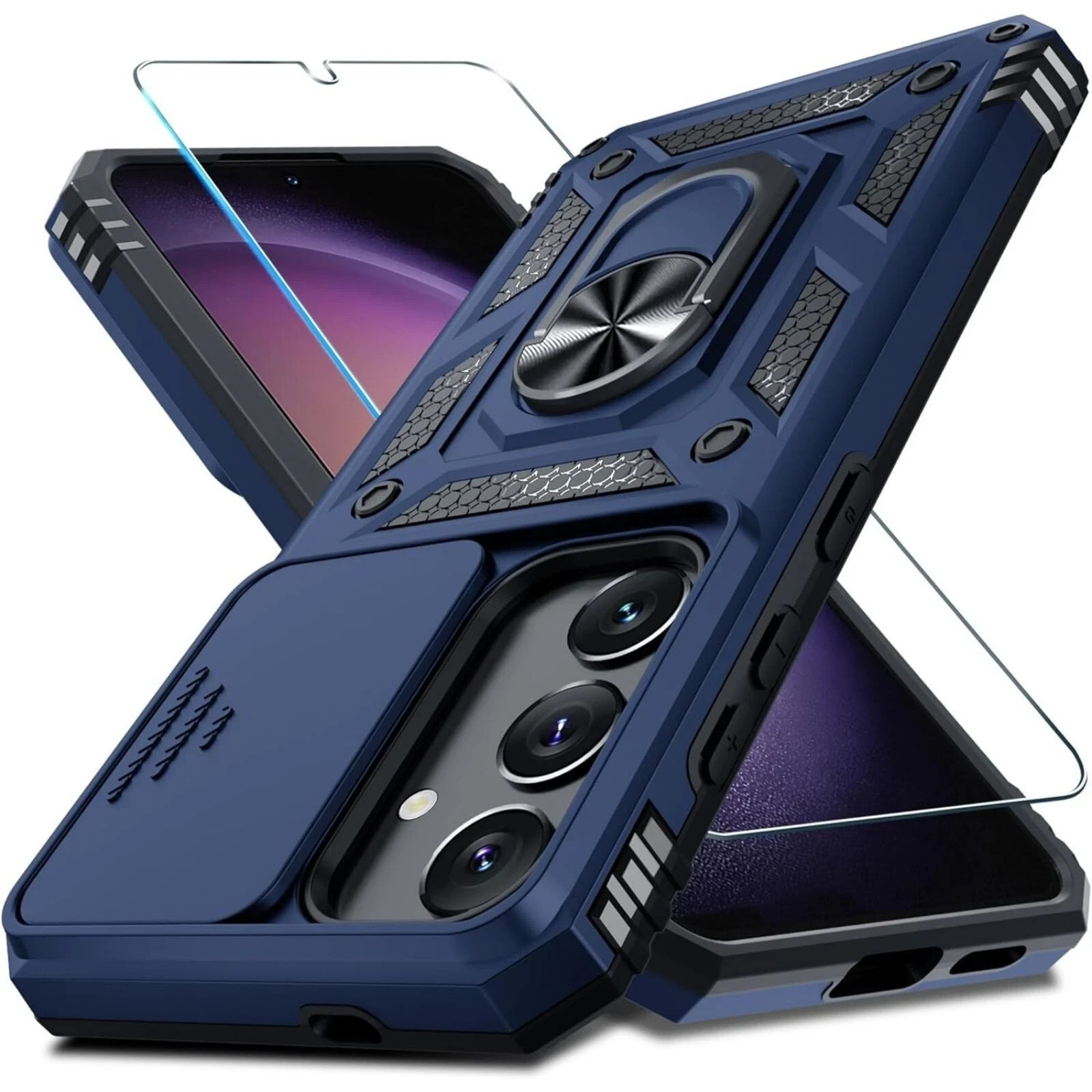 For Samsung Galaxy S25 Case with Shockproof Protective Cover & Screen Protector