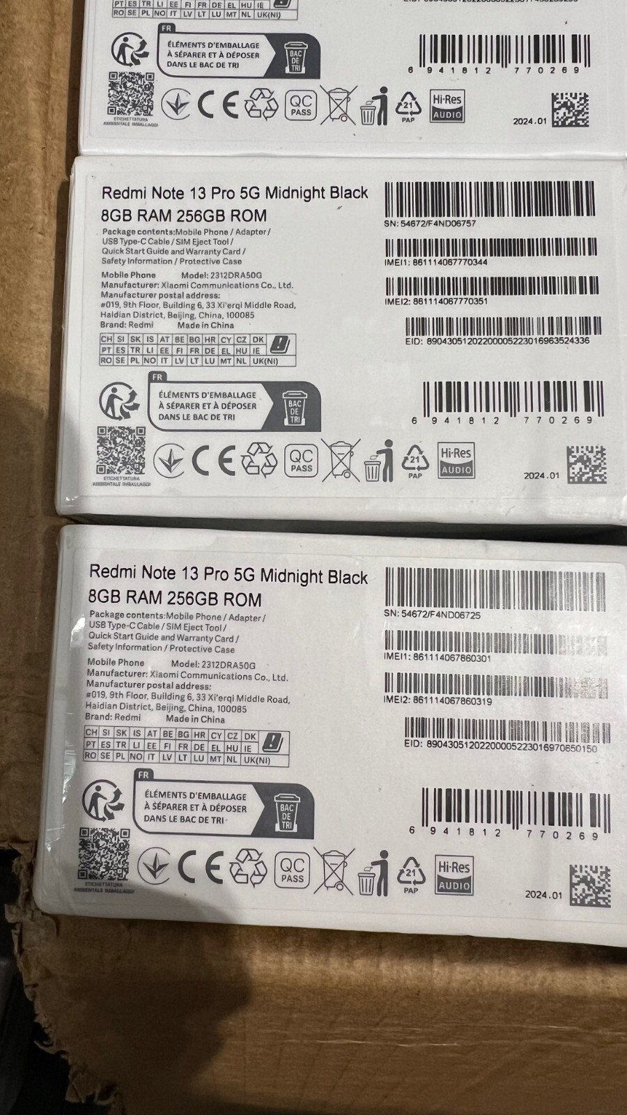 Xiaomi Redmi Note 13 PRO 5G Midnight Black – 8GB RAM – 256GB ROM – Unlocked NEW