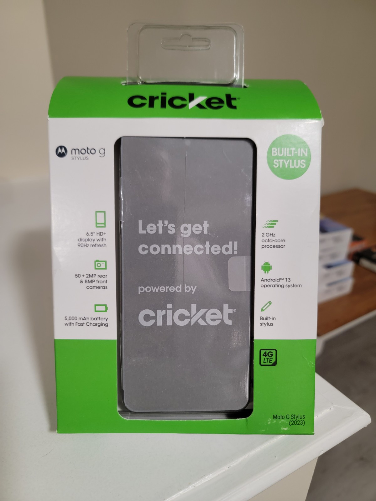 Cricket Wireless Moto G Stylus, 128GB, 6.5”, 4GB RAM Prepaid Smartphone, Blue