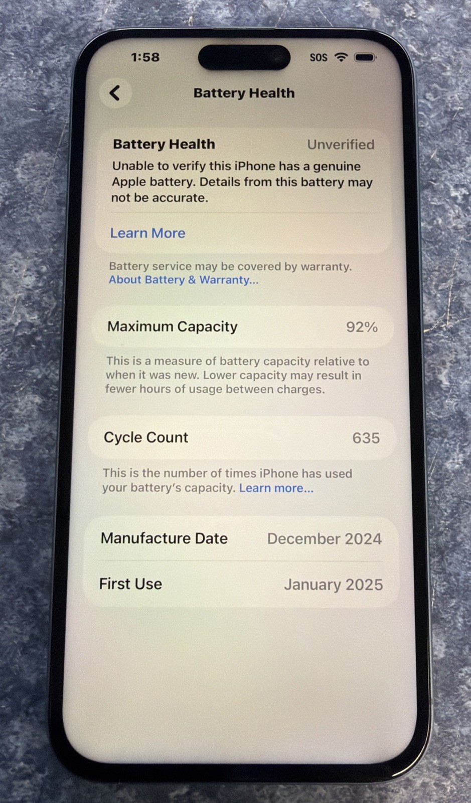 Apple iPhone 16 Plus 128GB Ultramarine UNLOCKED *READ DESCRIPTION*