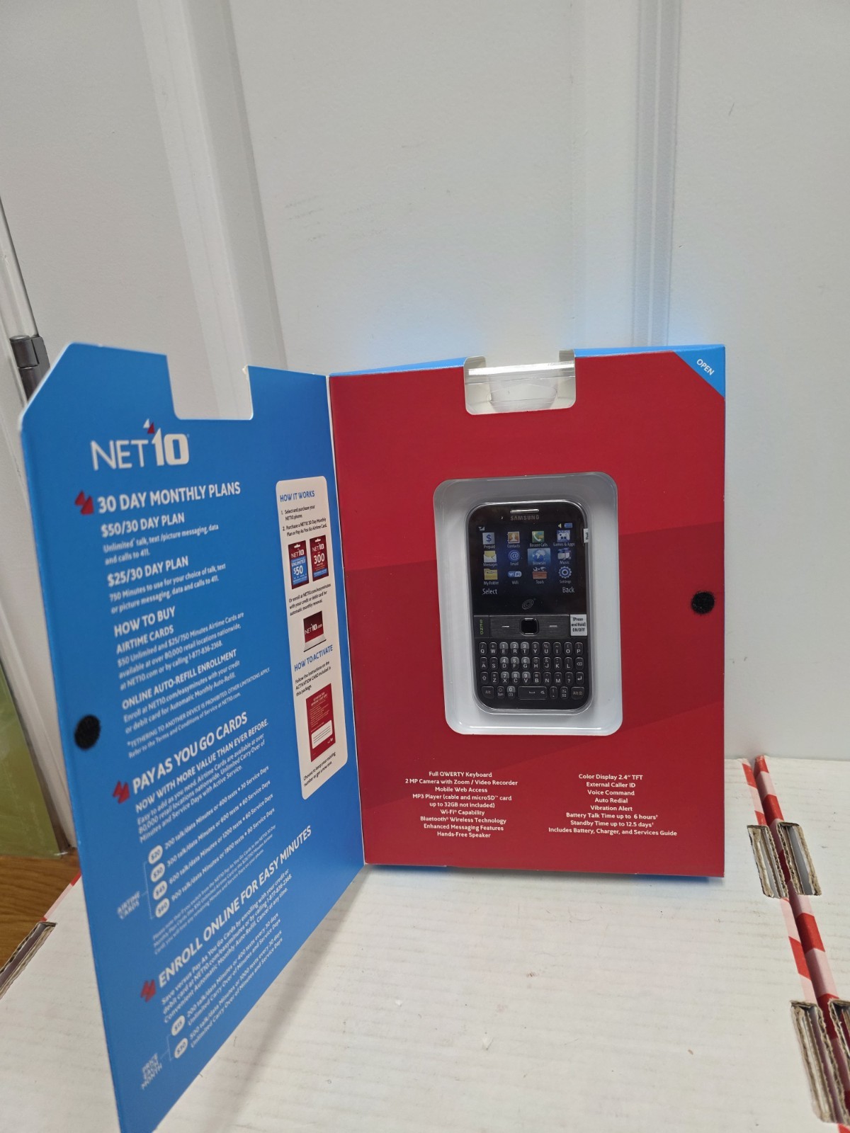 Samsung S390G NET10 Wireless Black QWERTY 2MP Camera Wi-Fi Bluetooth Cell Phone