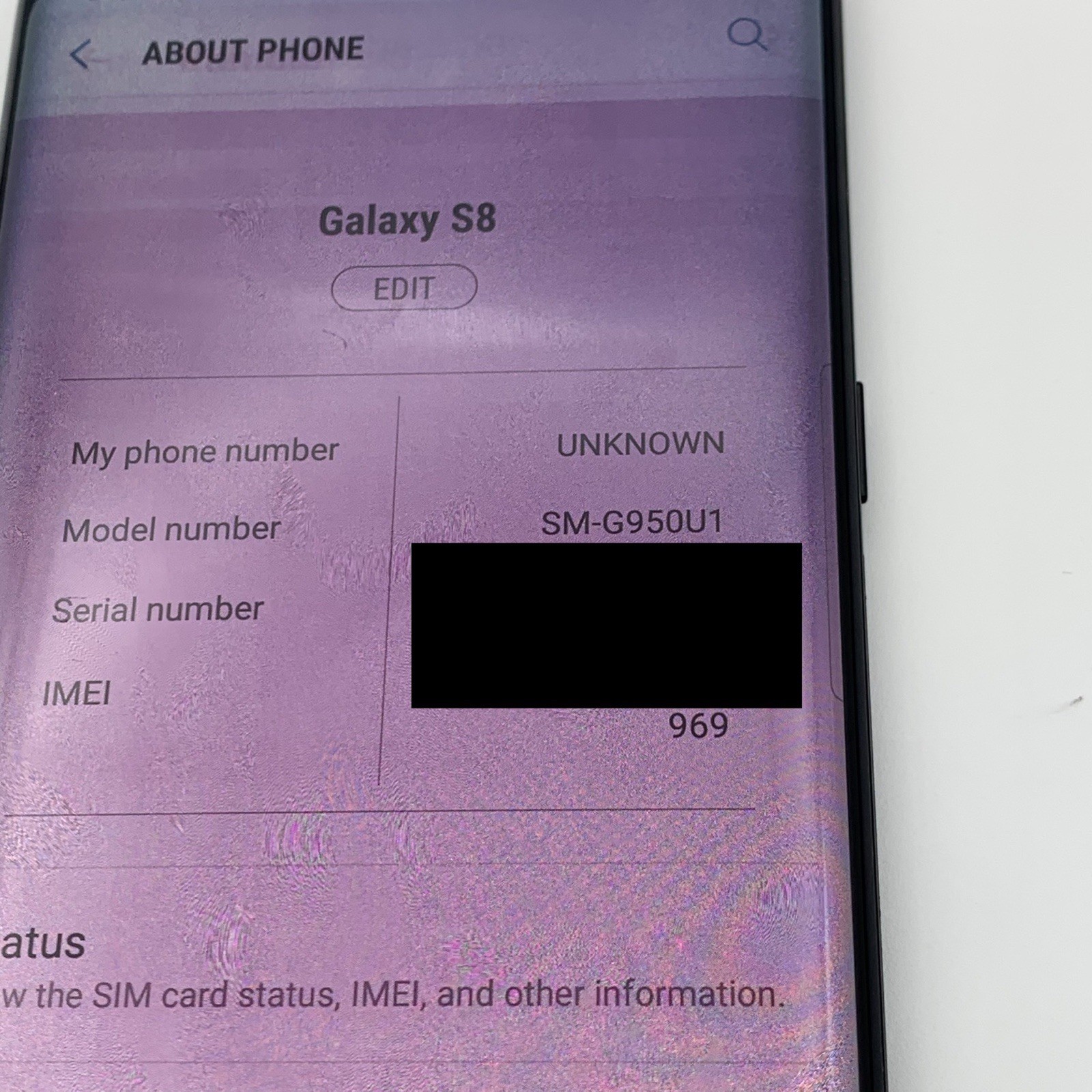 Samsung Galaxy S8 SM-G950U1 64GB UNLOCKED – NEAR MINT CONDITION Screen Burn