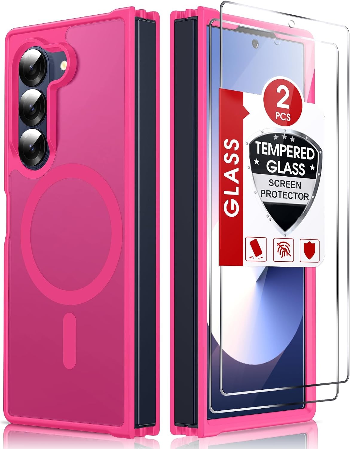 Samsung Galaxy Z Flip 6 Case in Black with 2 Tempered Glass Protectors, Shockpro