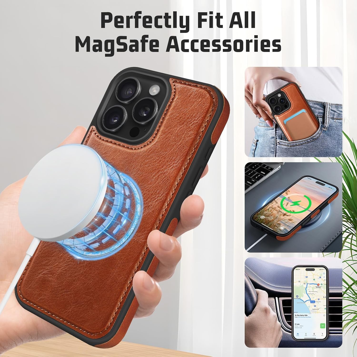2-in-1 Detachable Wallet Case for iPhone 16 Pro Max 6.9″ RFID Blocking Flip Foli