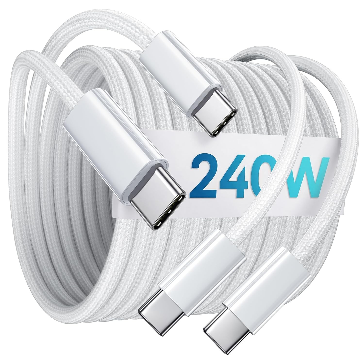 2 Pack 240W USB-C Fast Charger for Samsung Galaxy S25, iPhone 17 6.6FT
