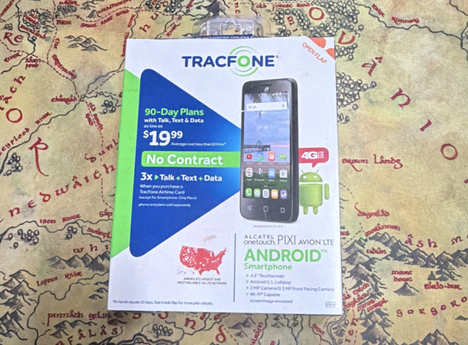 Alcatel OneTouch PIXI Avion LTE A571VL TracFone 4.5in 8GB Black