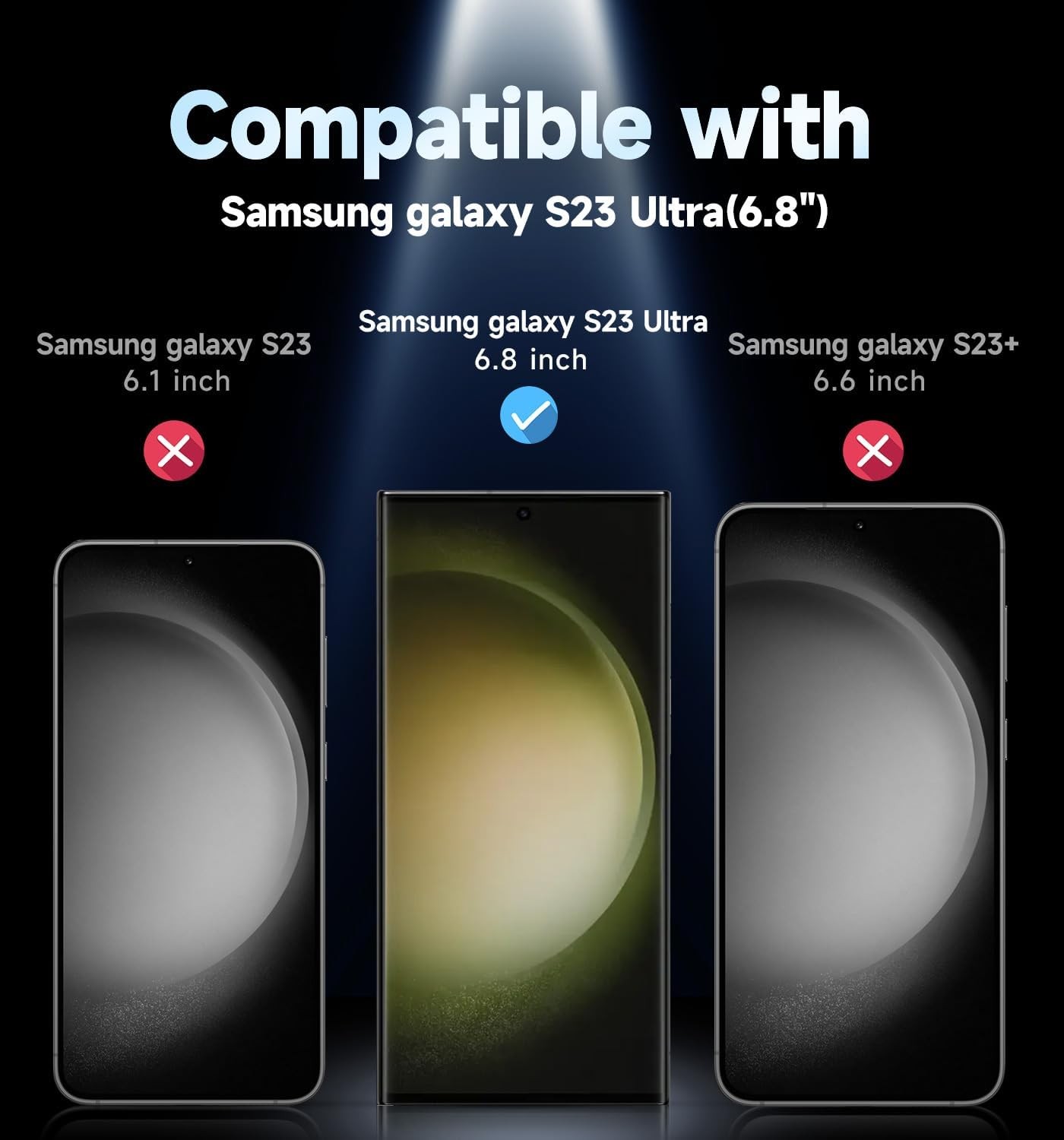 2 Pack Anti Spy Privacy Screen Protector for Samsung Galaxy S23 Ultra 6.8 Inch
