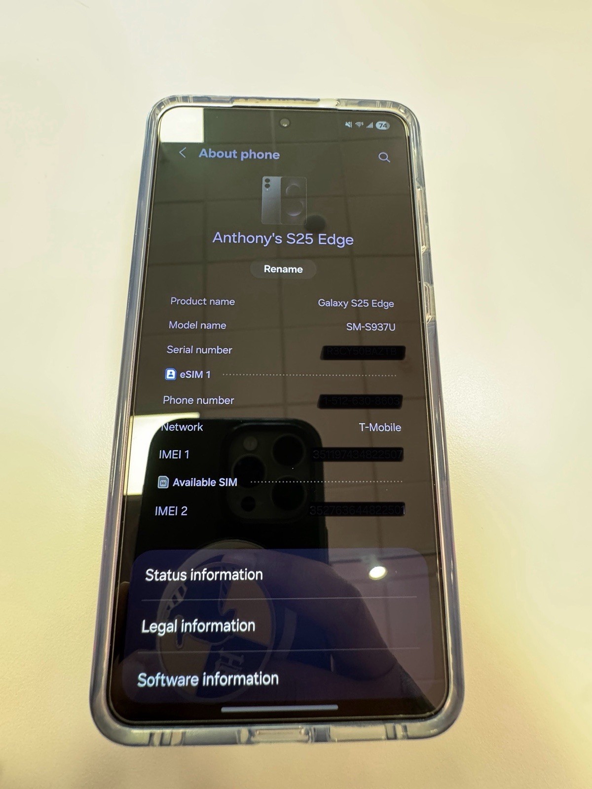 Samsung Galaxy S25 Edge 256 GB Titanium Jetblack (T-Mobile) w/Buds3 Pro Bundle