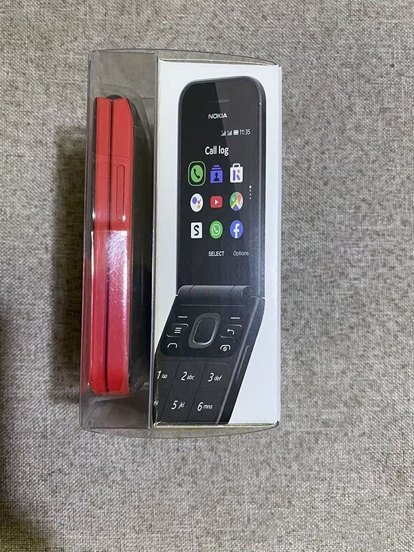 Nokia 2720 Flip 4GB Black/Gray/Red (Unlocked) Bluetooth Big Buttons Cellphone