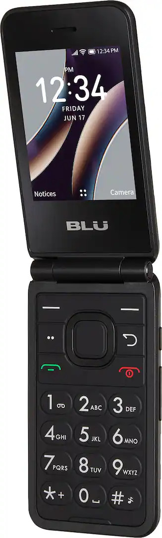 BLU Flex 4G LTE 8GB Basic Mini Compact Flip Phone Tracfone GSM Unlocked (Black)