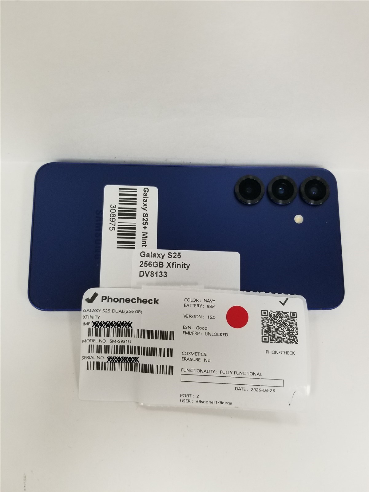 Samsung Galaxy S25 256GB Navy SM-S931U (Xfinity) Fully Functional DV8133