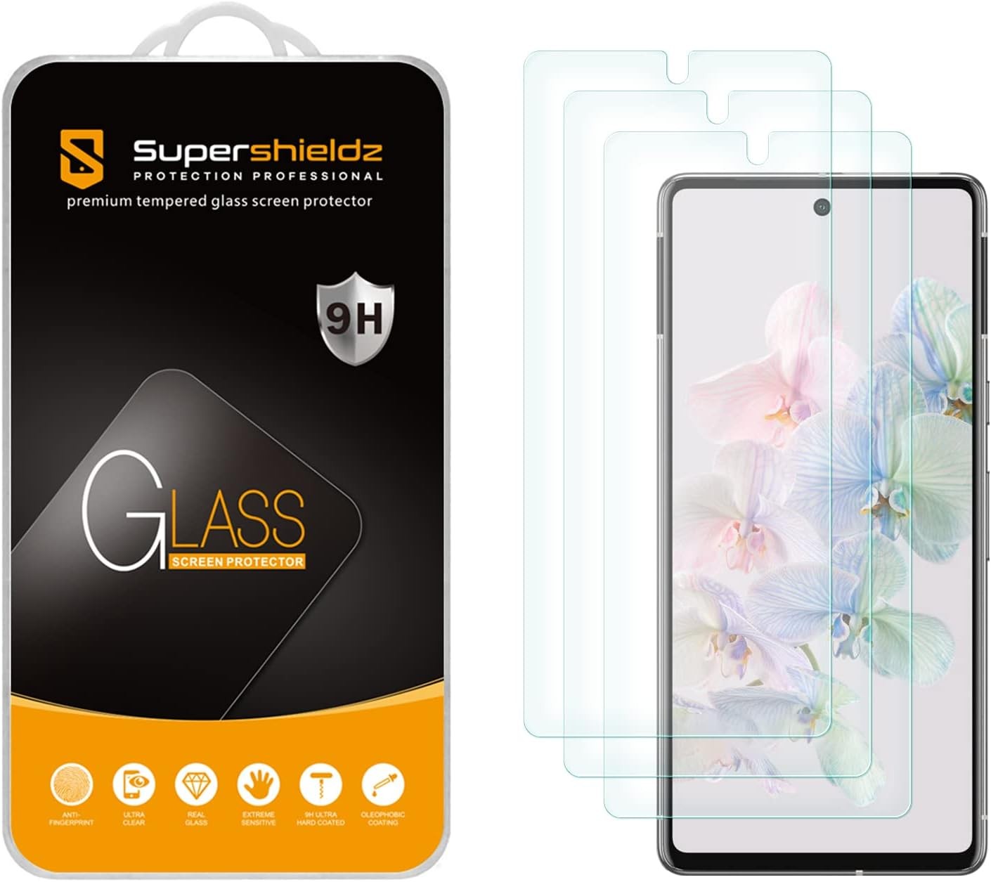3 Pack Tempered Glass Screen Protectors for Google Pixel 7 – Bubble Free, Anti S