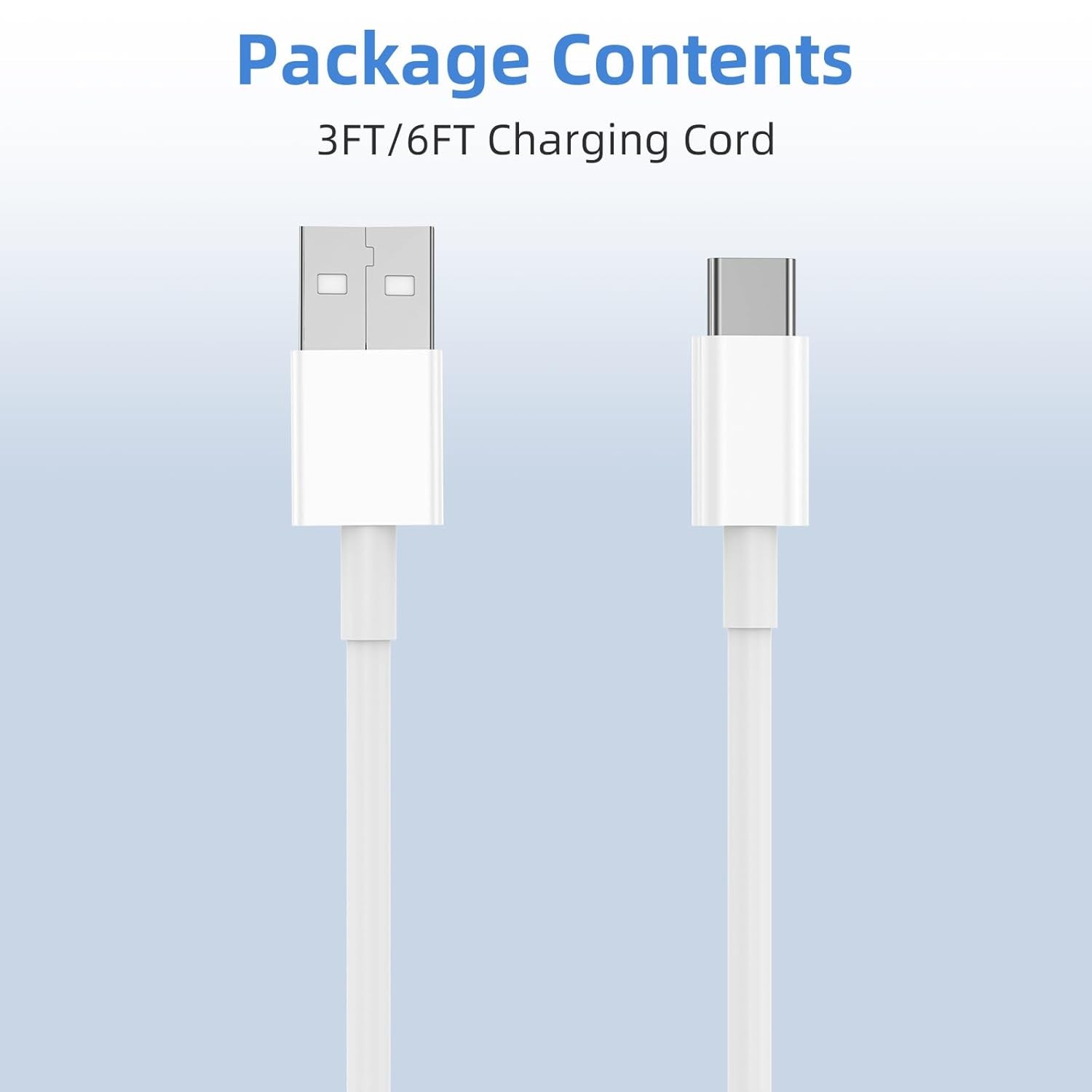 Fast Charging USB A to USB C Cables, 2-Pack, 3FT & 6FT for iPhone 17, iPad Pro 1