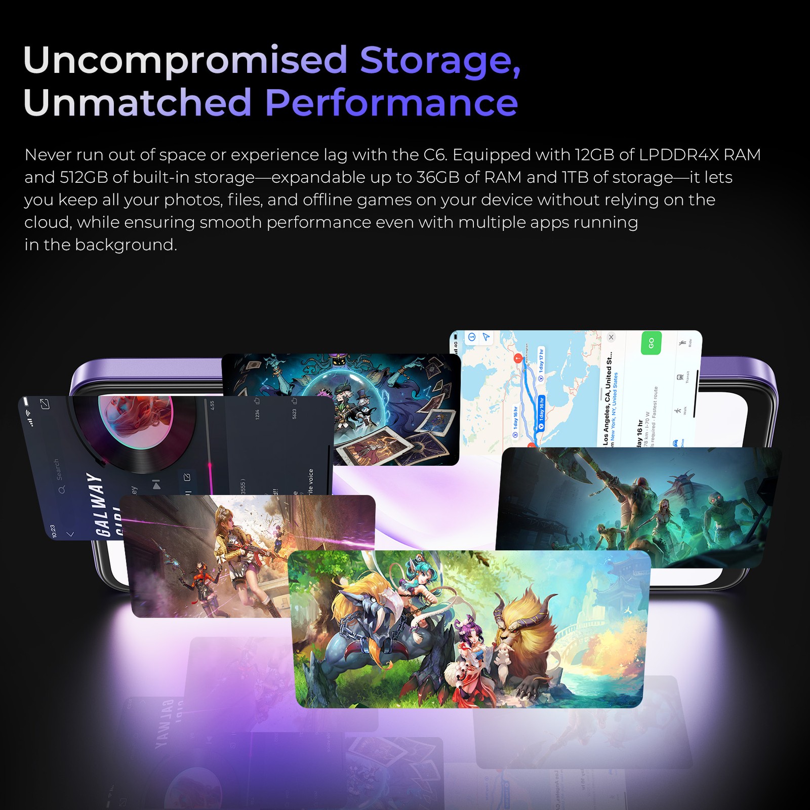 OUKITEL C6 Smartphone 12GB+512GB 5150mAh Dual SIM 6.8″ Android 15 GPS