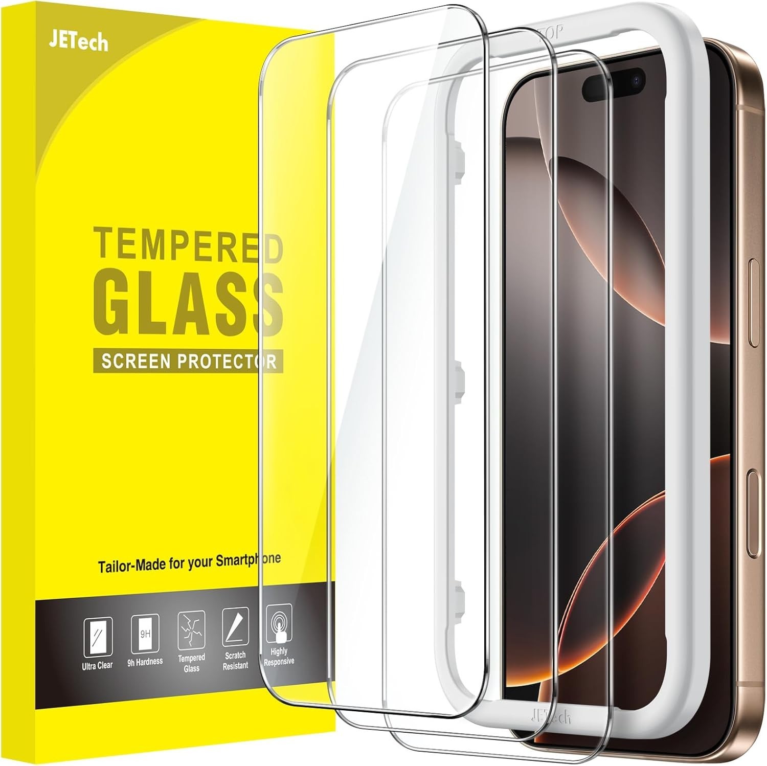 3-Pack Screen Protector for iPhone 16 Pro Max 6.9-Inch, HD Clear & Case-Friendly