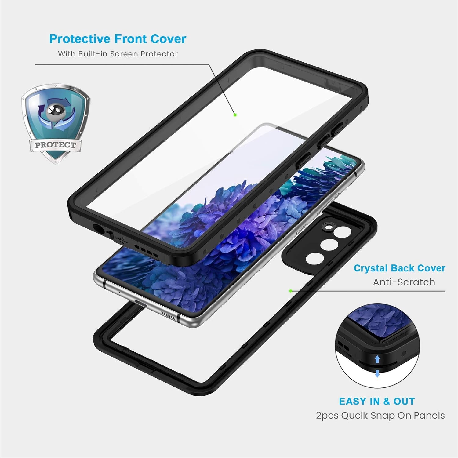 Samsung Galaxy S20 FE Case, IP68 Waterproof Dustproof Heavy Duty Full Body Case