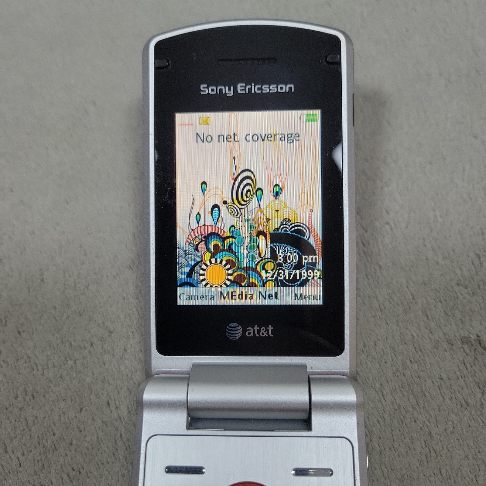 Sony Ericsson Walkman W518a Red AT&T Flip Cell Phone Tested Works Rare