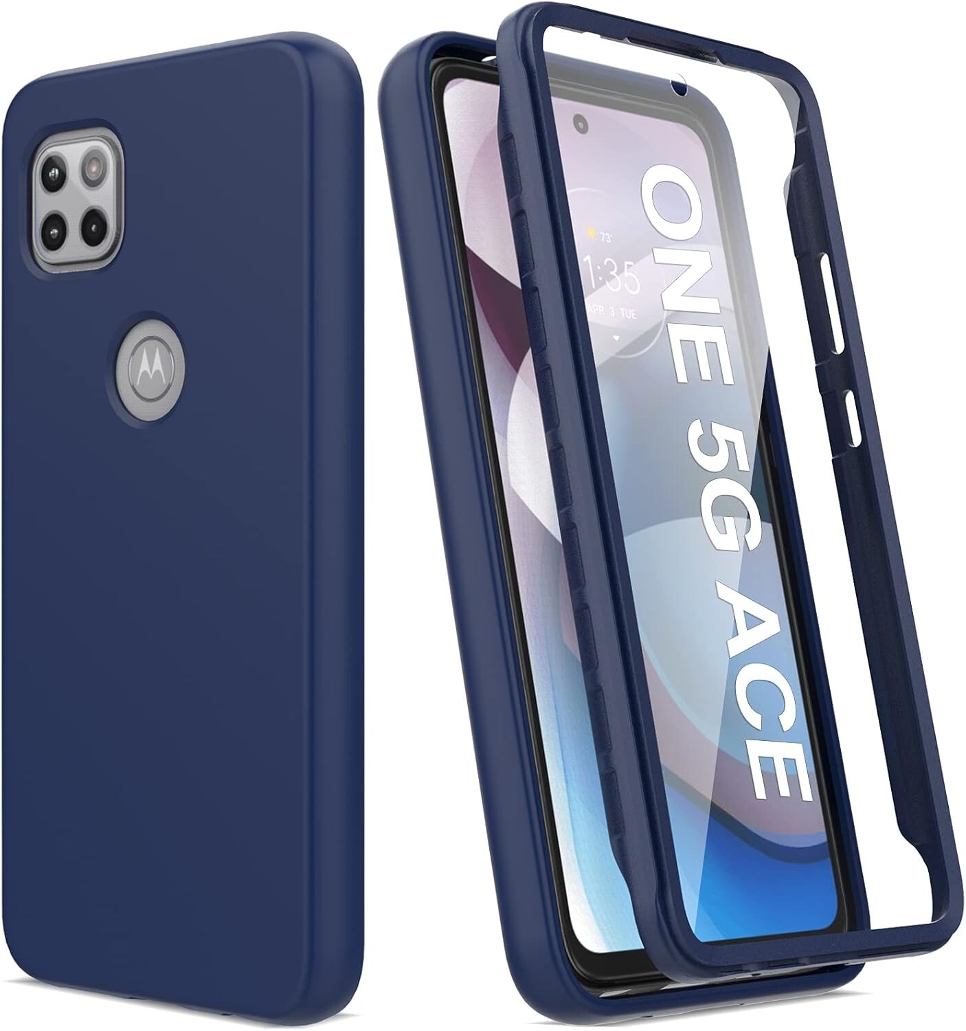 For Motorola One 5G Ace Hybrid Shockproof Hard PC Case Built-in Screen Protector