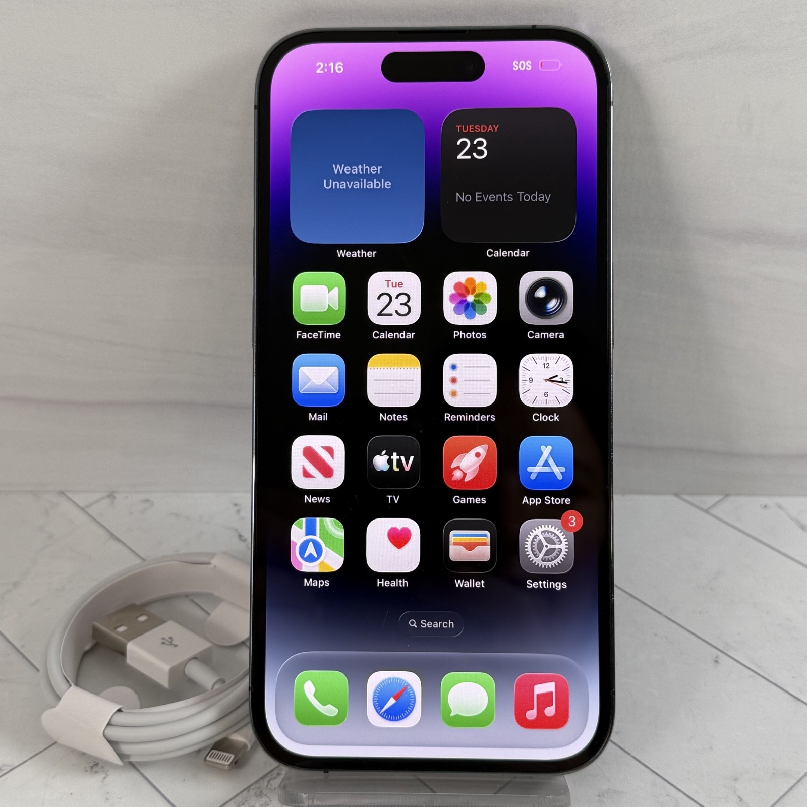 Apple iPhone 14 Pro 128 GB Purple Unlocked Verizon AT&T T-Mobile A2650 #H235