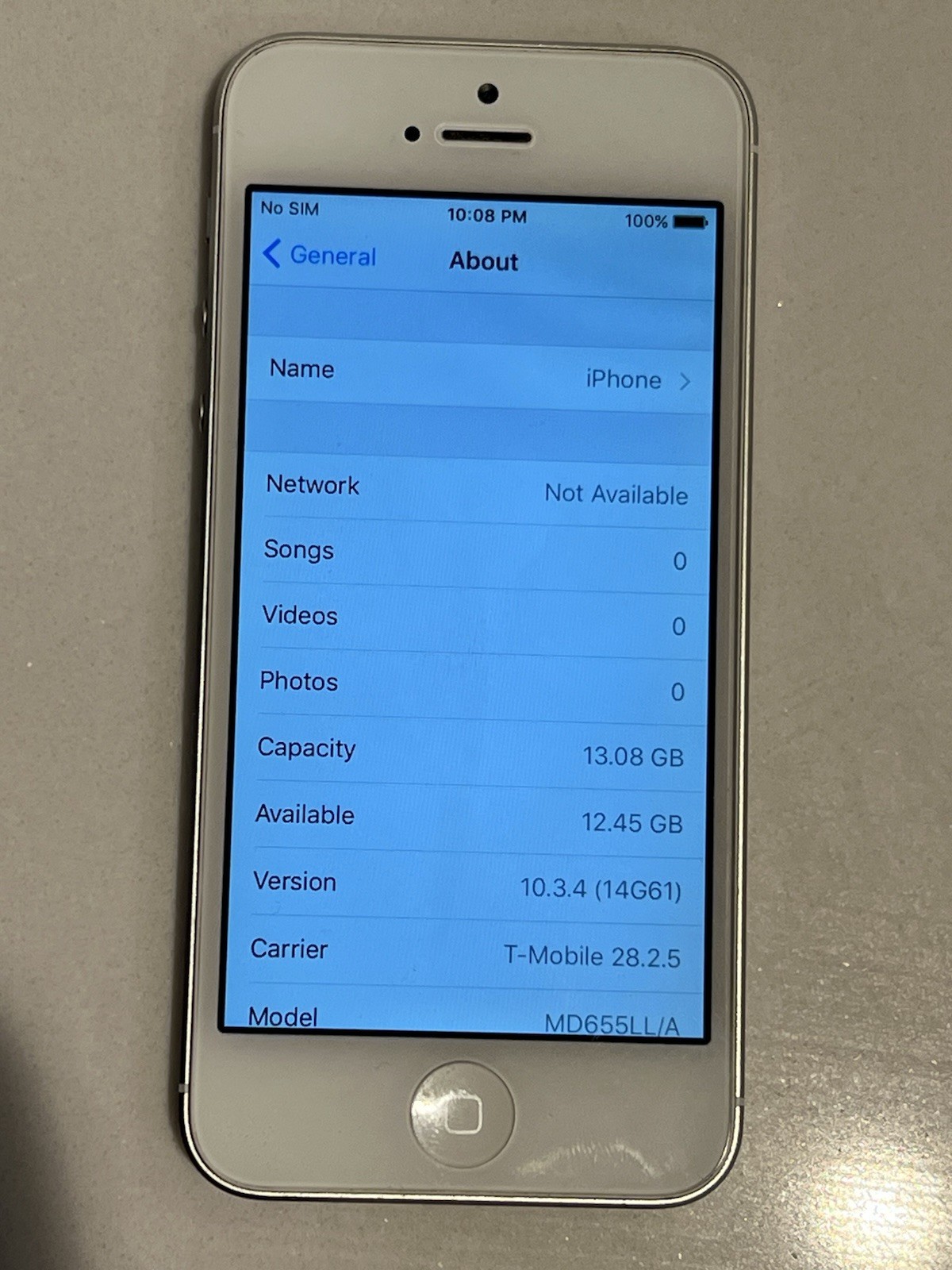 iPhone 5 16GB White Unlock A1429 16gig Storage MN8K2LL/A