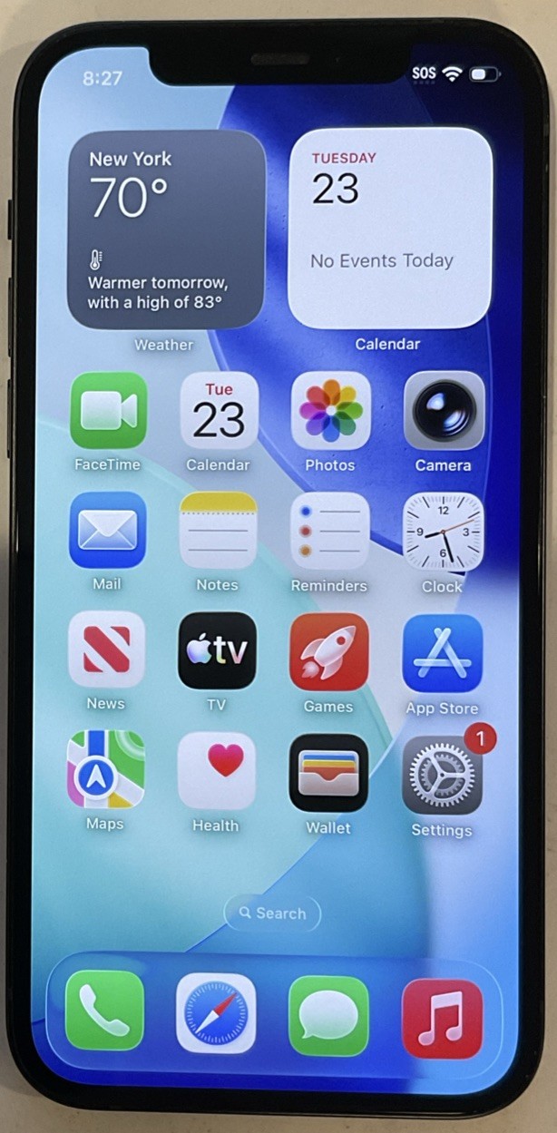 USED BLACK GSM UNLOCKED iPhone 12, 64GB A2172 MGF43LL/A WITH 79% BATTERY HEALTH