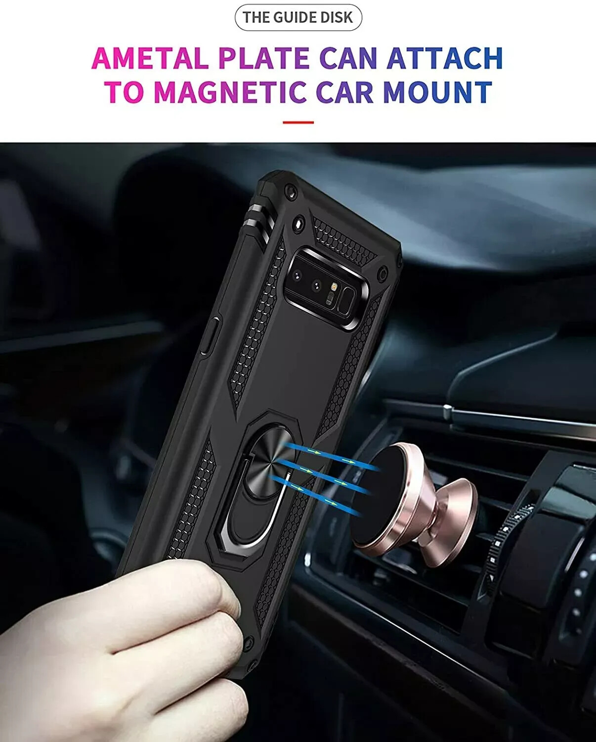 For Samsung Galaxy Note 8 Case Scratch Resistant Hard Protective PC Cover Black