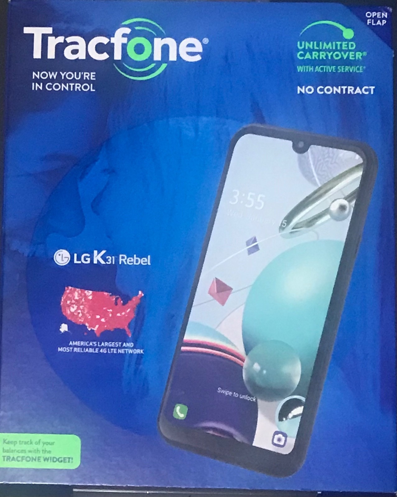 Tracfone Wireless LG K31 Rebet 32GB Black (Locked) For Tracfone Only -NEW