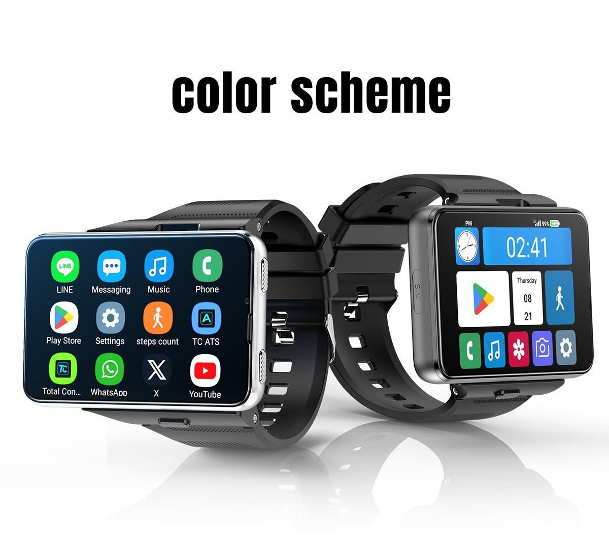 2.88″ Larger Screen 4G Smart Watch Android 11 Dual Camera WIFI GPS SIM Support