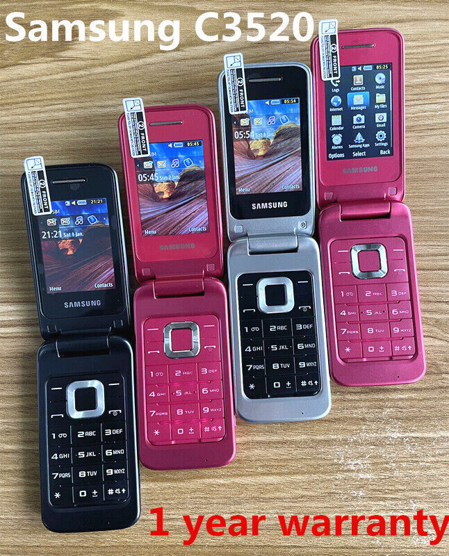 Samsung C3520 Mobile Phone Bluetooth Mp3 Fm Radio Gsm Unlocked Flip Cell Phone