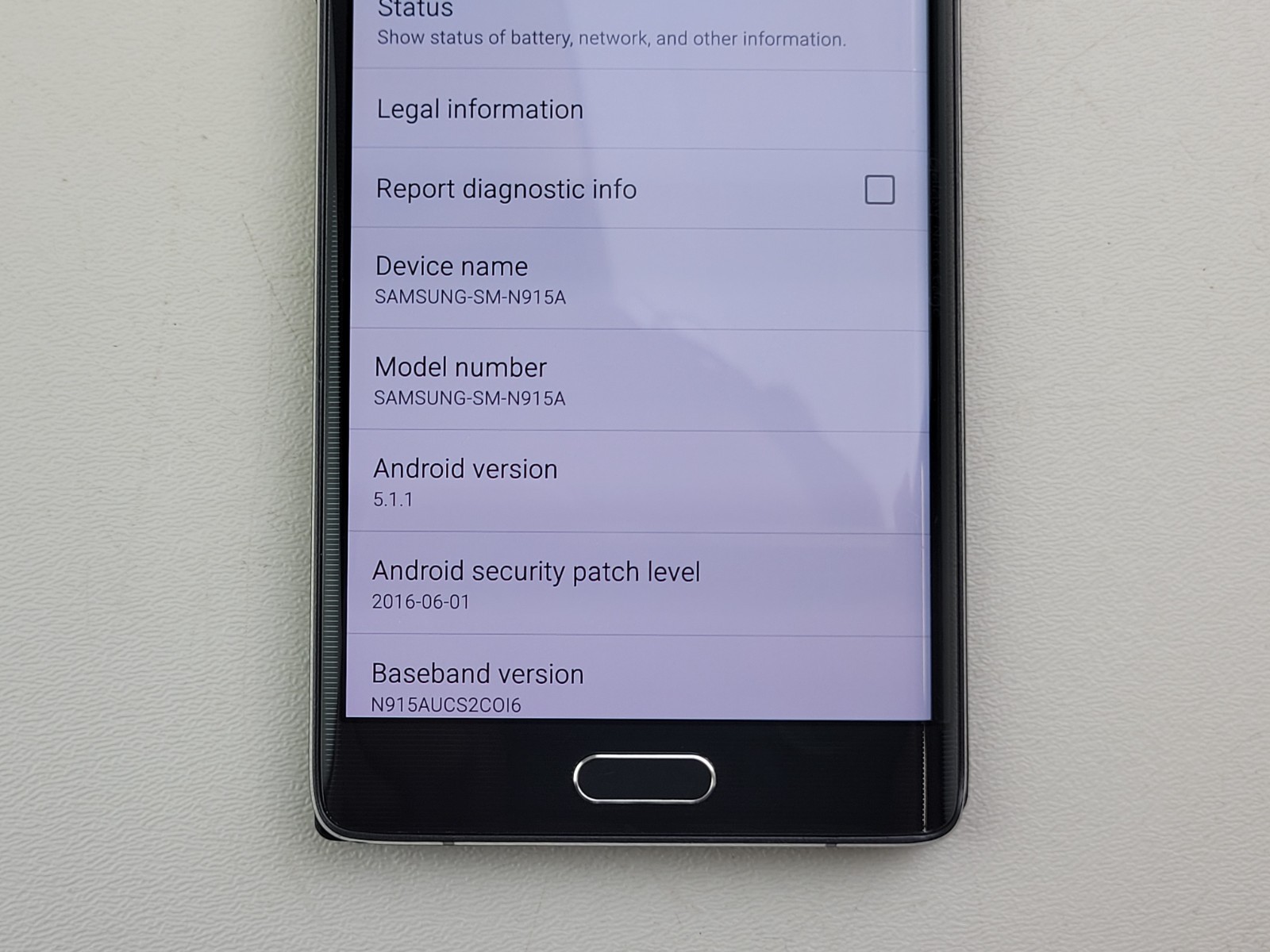 Samsung Galaxy Note Edge (SM-G915A) 32GB – Black (AT&T) – Clean IMEI – H5872