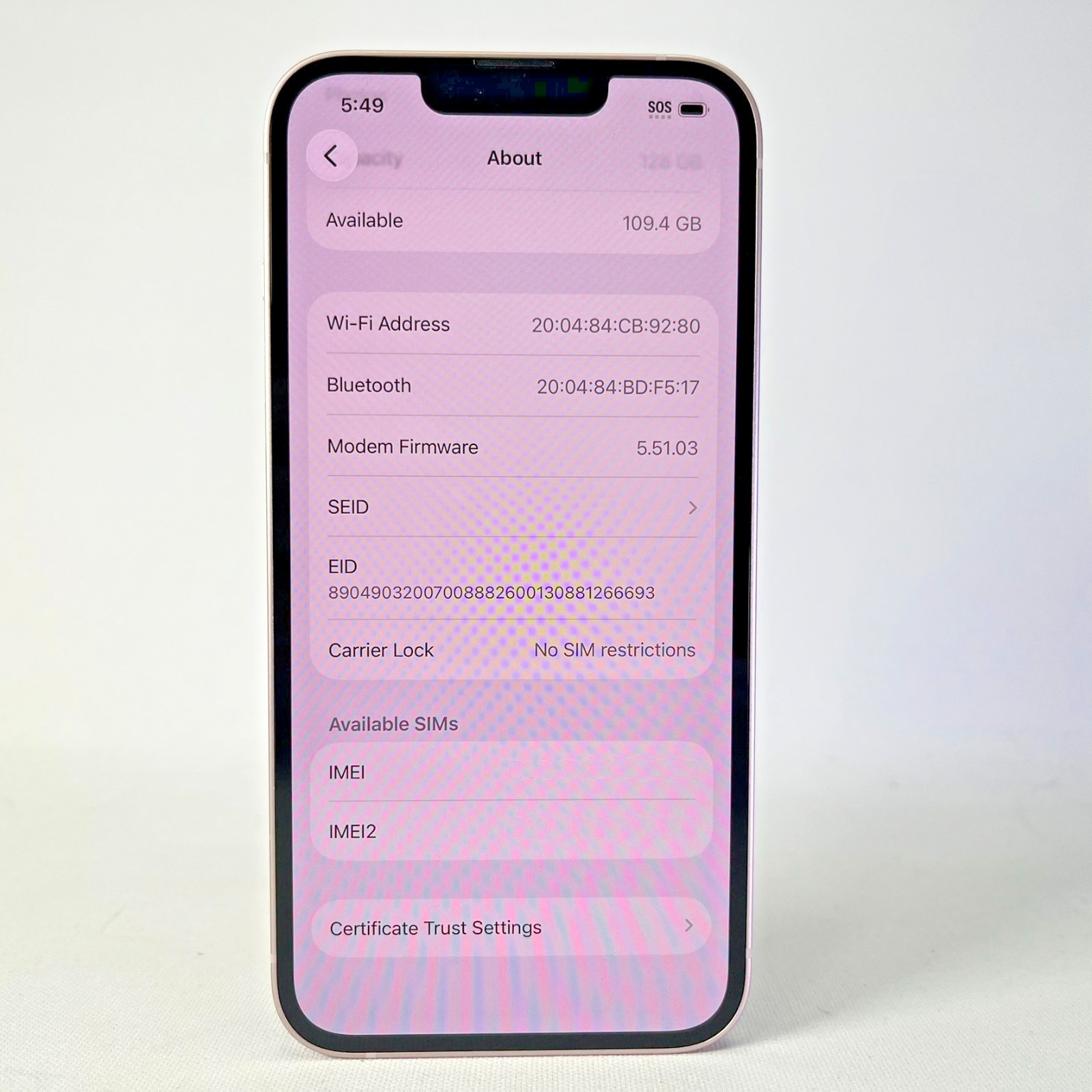 Apple iPhone 13 128GB Pink | Unlocked | Excellent Condition | 94% Battery A2482
