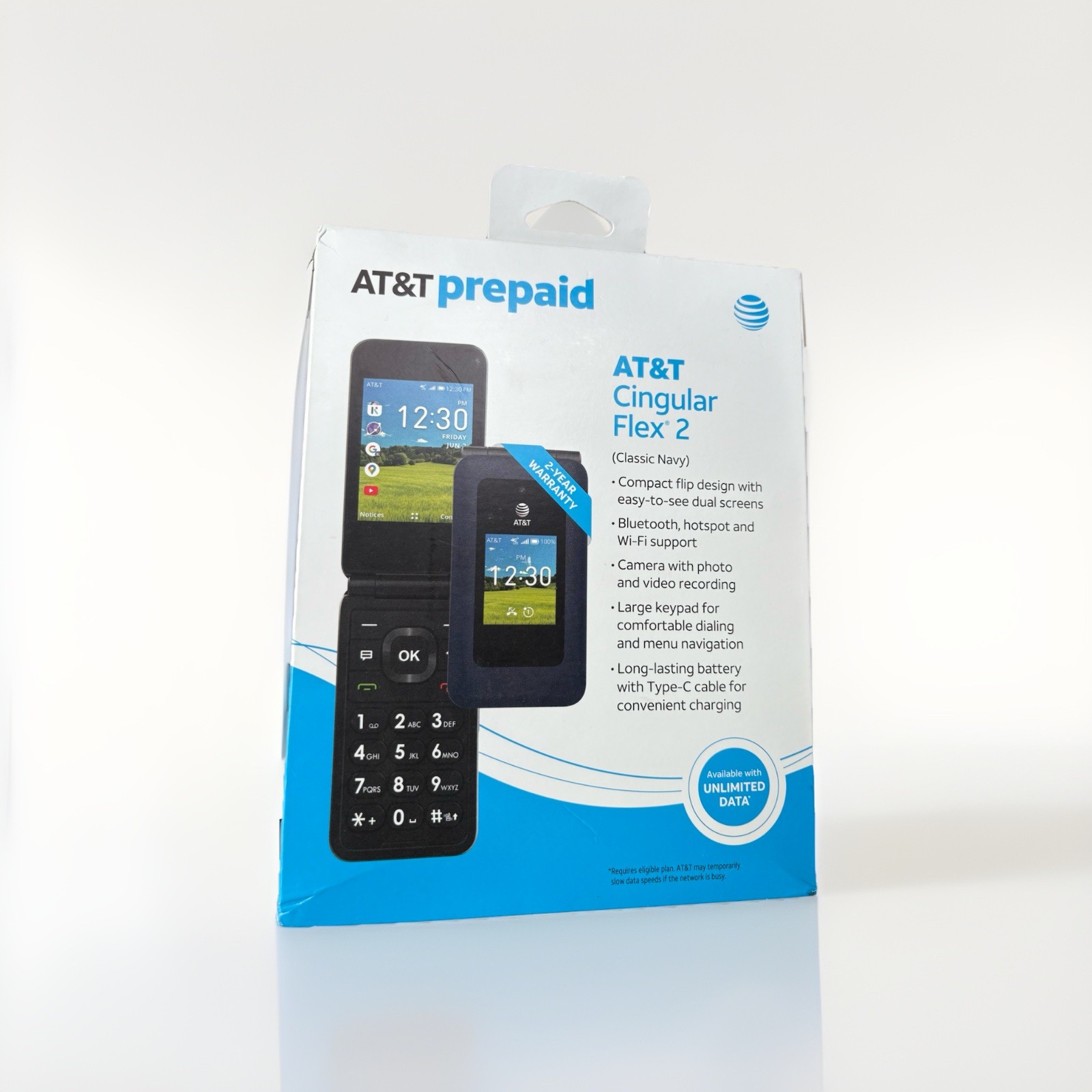 AT&T Cingular Flex 2 Easy to Use Senior Flip Phone Large Keypad 4G LTE
