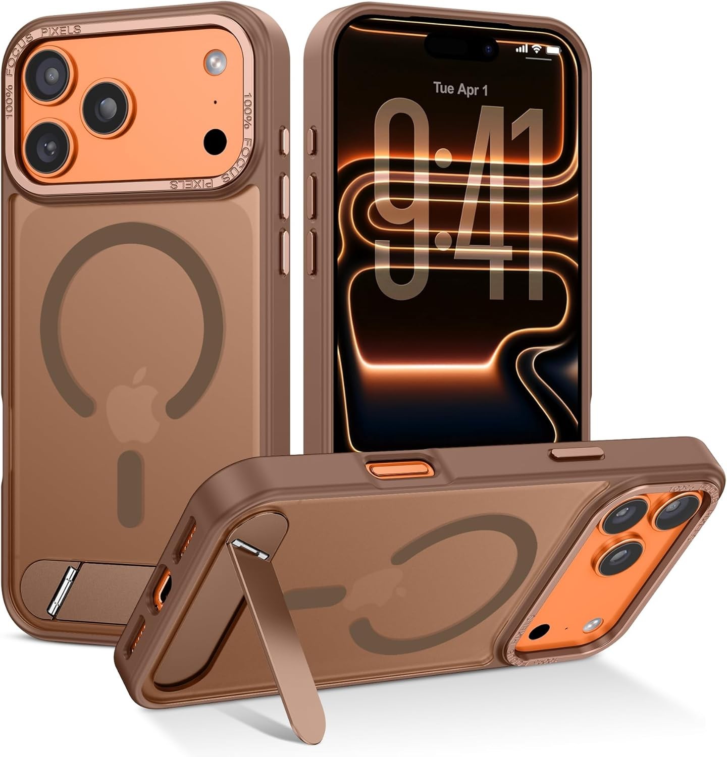 Magnetic for iPhone 17 Pro Max Case with Invisible Stand Translucent Matte Cover