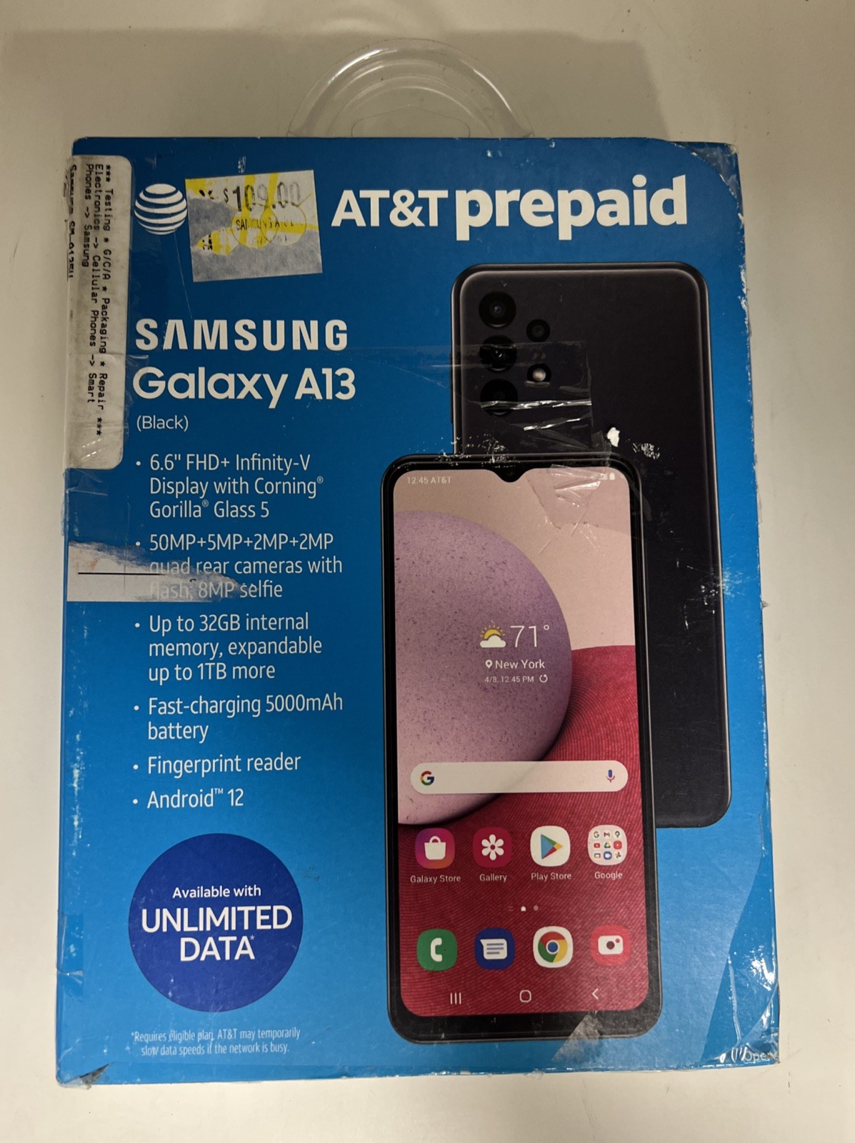 AT&T Samsung Galaxy A13 LTE | 32GB Black Prepaid Smartphone