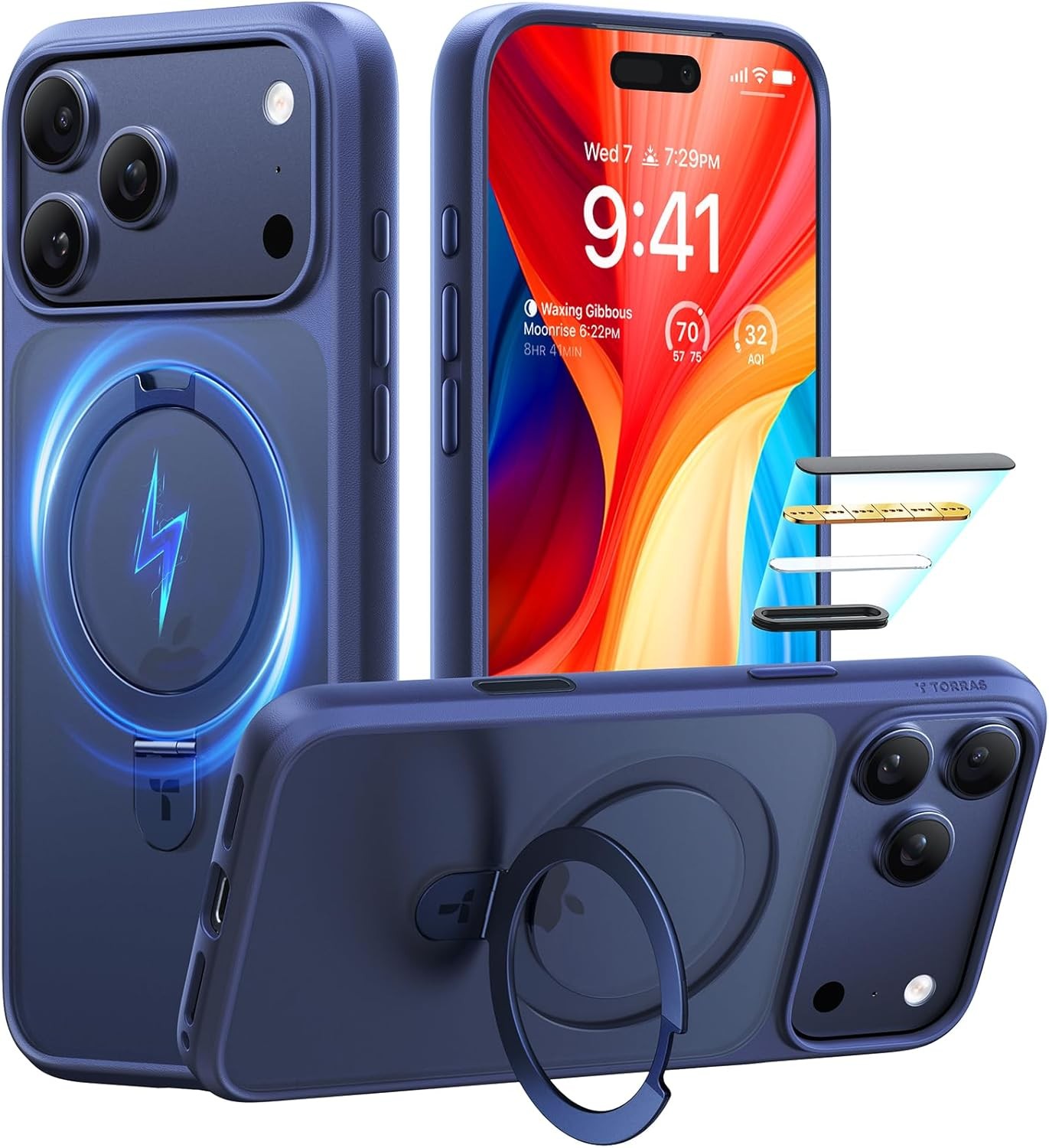 TORRAS Ostand for iPhone 17 Pro Case Magnetic, Slim Phone Case with Kickstand