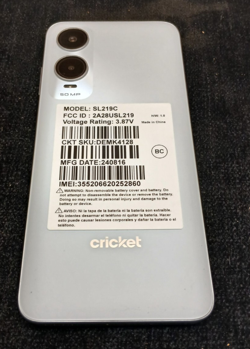 Cricket Icon 6 SL219C Cellphone (White 64GB 4GB) Cricket SingleSIM